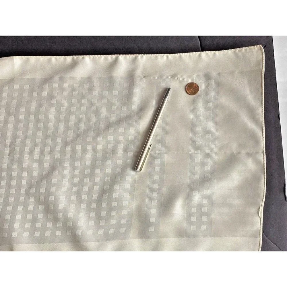 Women’s Scarf Cream Geometric Border Long Rectangle Lightweight Casual Vintage - Picture 15 of 16